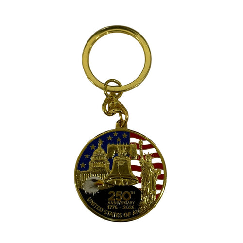 250th Anniversary Coin Flag Keychain