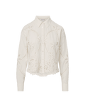 Veronica Beard Aderes Eyelet Button-Down Shirt - Dove White