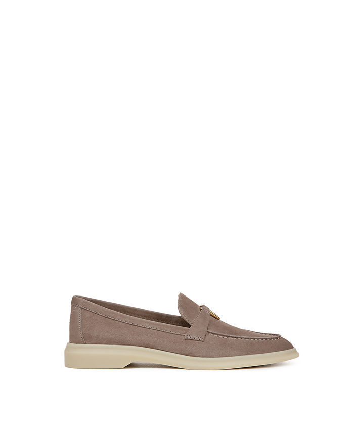 Veronica Beard Ailey Suede Loafer - Taupe