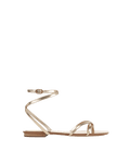 Veronica Beard Allegra Metallic Ankle-Wrap Sandal - Gold