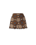 Veronica Beard Allen Linen Eyelet Short - Deep Ochre Multi