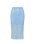 Veronica Beard Allora Sequin Midi Skirt - Blue Jay