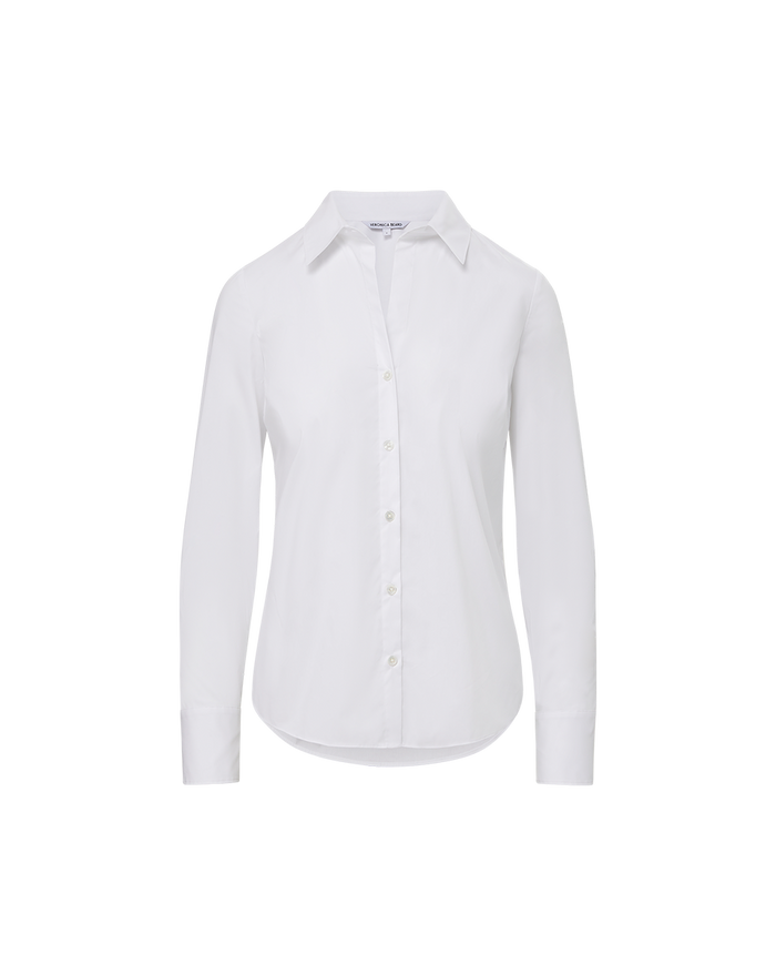 Veronica Beard Amelia Cotton Button-Down Shirt - White
