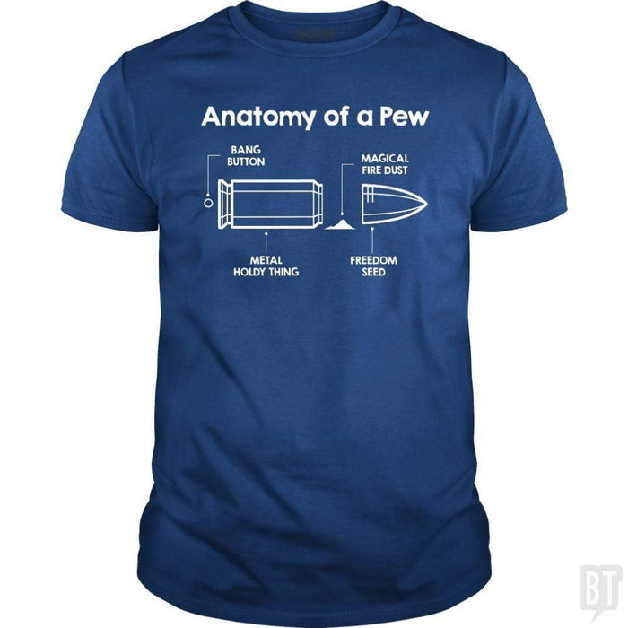 SunFrog-Busted Funky Hippo Classic Guys / Unisex Tee / Royal Blue / S Anatomy Of A Bullet