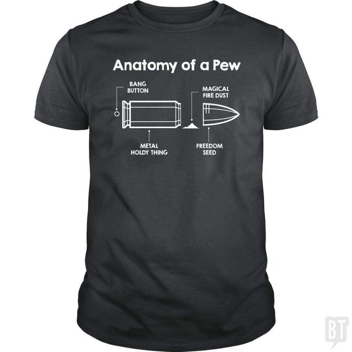 SunFrog-Busted Funky Hippo Classic Guys / Unisex Tee / Dark Heather / S Anatomy Of A Bullet
