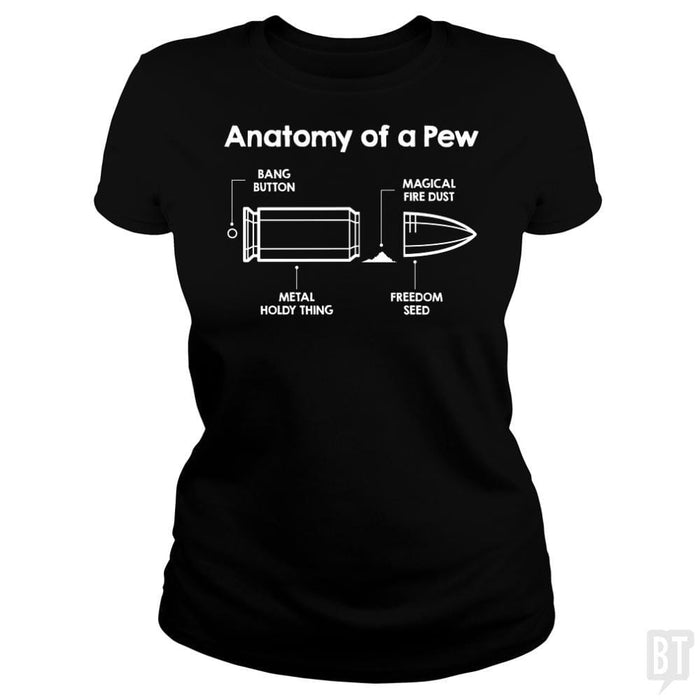 SunFrog-Busted Funky Hippo Classic Ladies Tee / Black / S Anatomy Of A Bullet