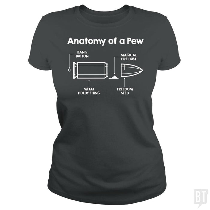 SunFrog-Busted Funky Hippo Classic Ladies Tee / Dark Heather / S Anatomy Of A Bullet