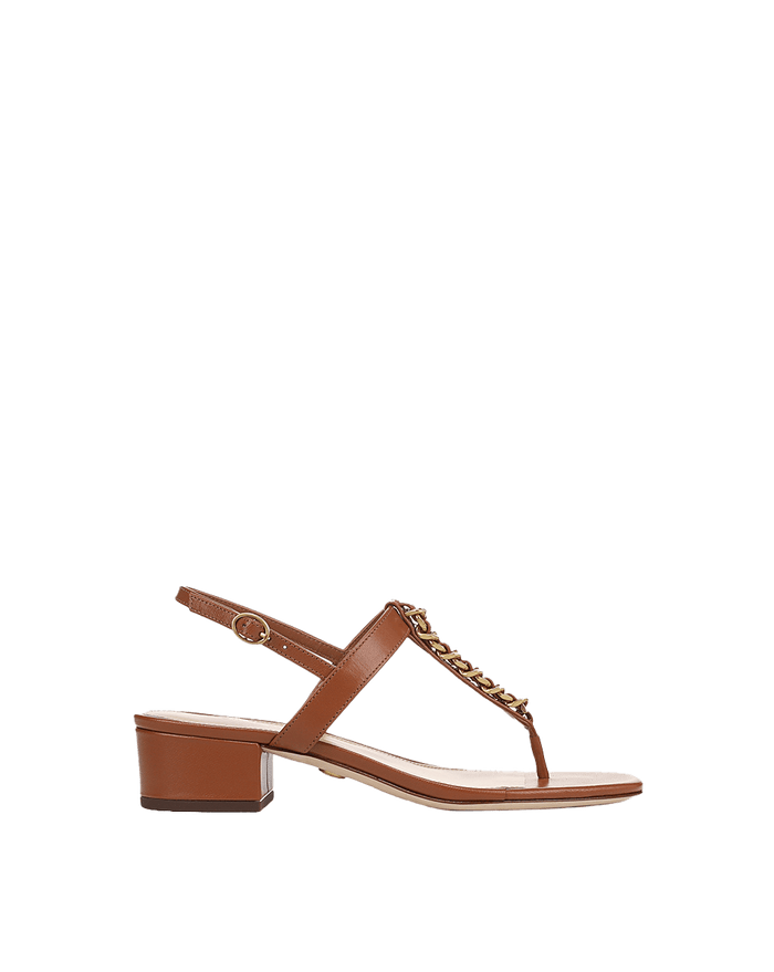 Veronica Beard Andie Chain-Link Sandal - Honey