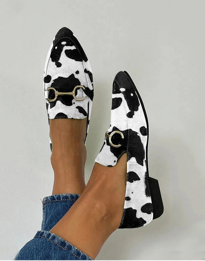 Anna | Mokassins mit Print und Schnallendetail