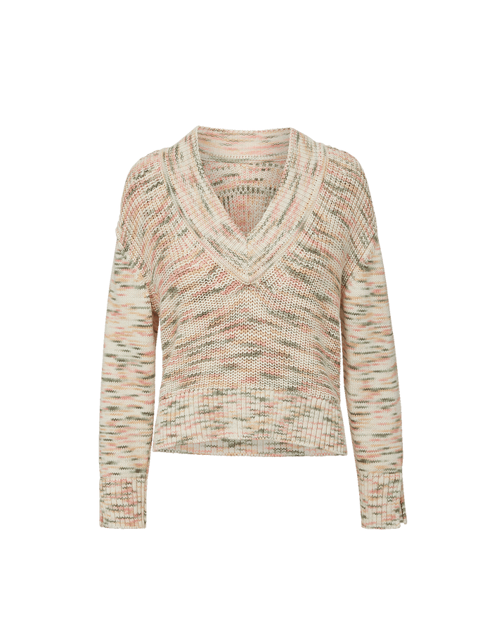 Veronica Beard Anola V-Neck Sweater Petal Multi