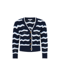 Veronica Beard Ansonia Cardigan - Navy/Off-White/Bluebell