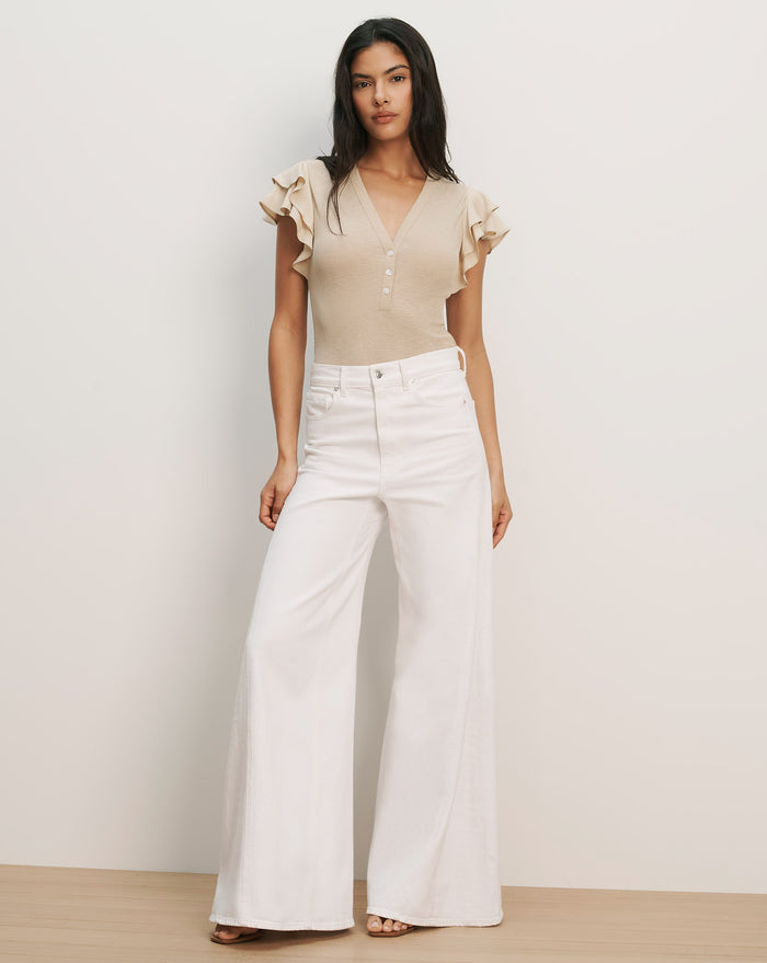Veronica Beard Aphrodite Top - Stone Khaki