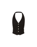 Veronica Beard Arabella Stretch-Linen Vest - Black
