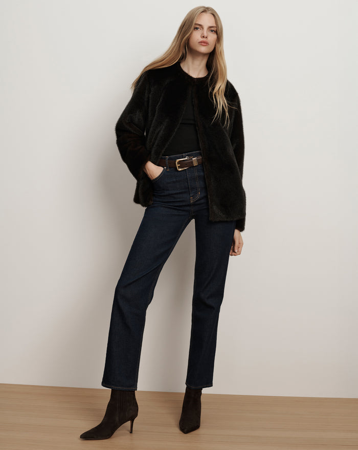 Veronica Beard Arch Leather Belt - Espresso