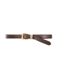 Veronica Beard Arch Leather Belt Espresso