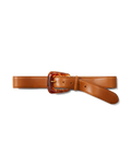 Veronica Beard Arch Resin-Buckle Leather Belt - Hazelwood