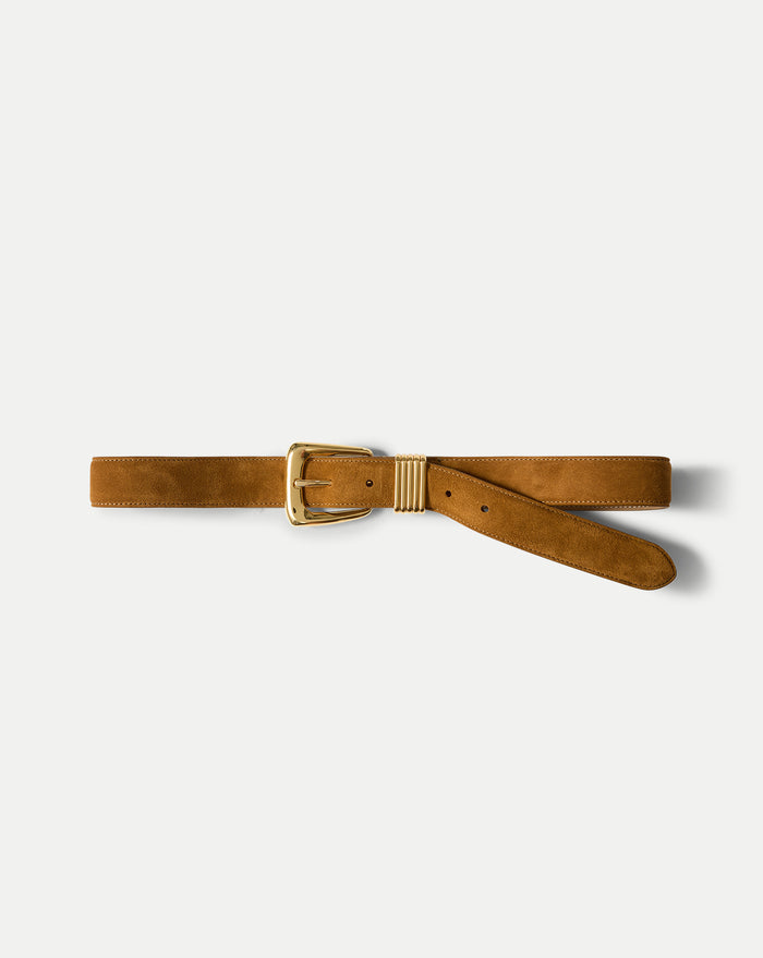 Veronica Beard Arch Suede Belt - Acorn