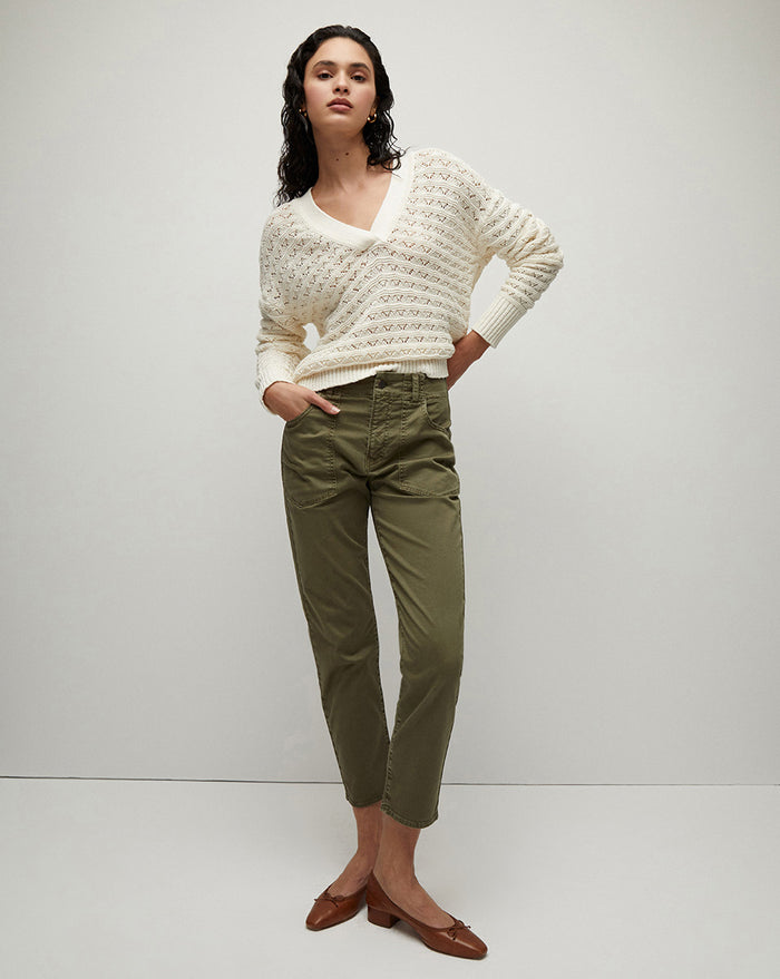 Veronica Beard Arya Straight-Leg Pant - Army