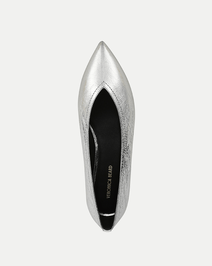 Veronica Beard Bancroft Metallic Flat - Silver