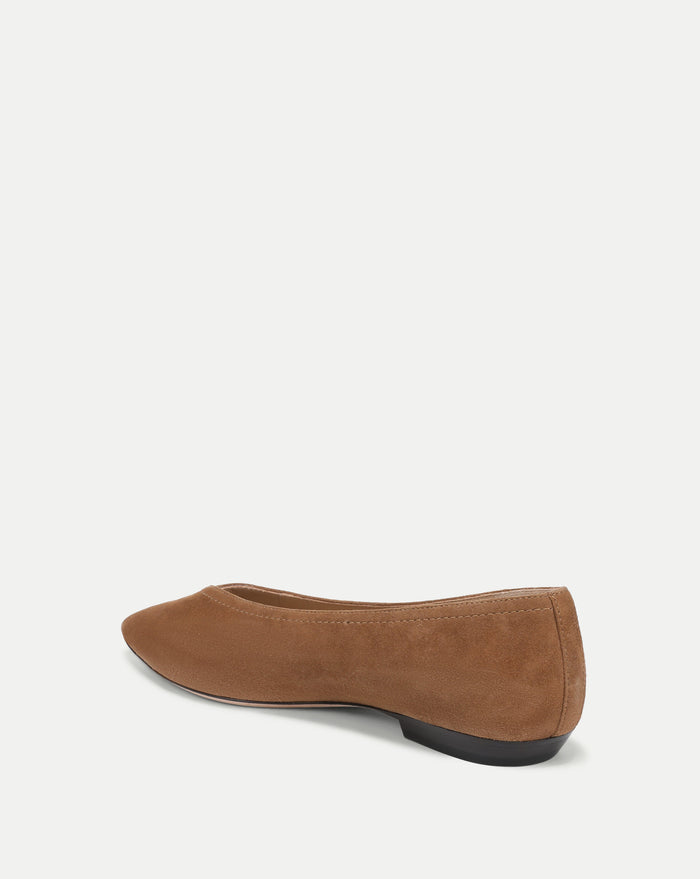 Veronica Beard Bancroft Suede Flat - Chestnut