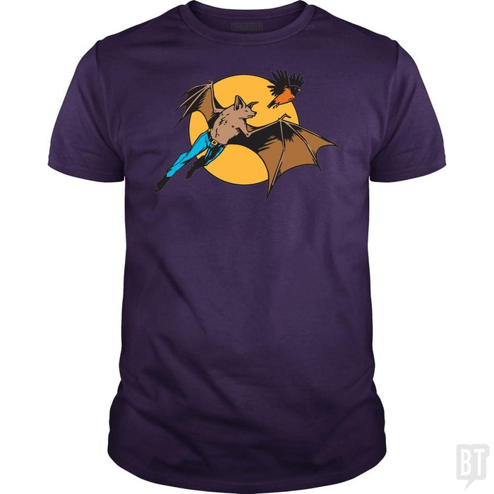 SunFrog-Busted BustedTees Classic Guys / Unisex Tee / Purple / S Bat Man and Robin