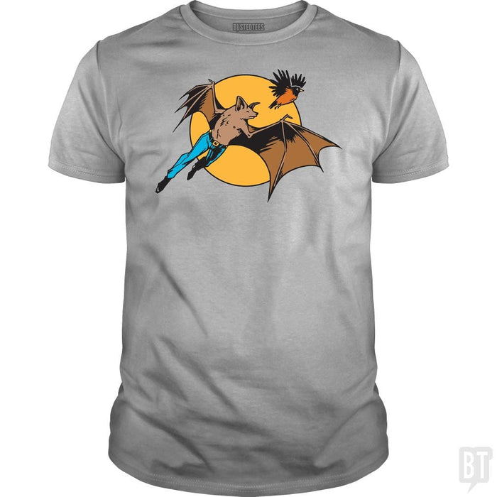 SunFrog-Busted BustedTees Classic Guys / Unisex Tee / Sport Grey / S Bat Man and Robin