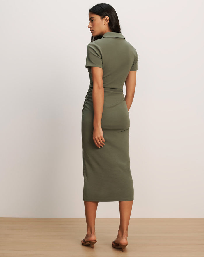 Veronica Beard Besser Polo Midi Dress - Stone Army