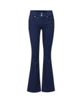 Veronica Beard Dark blue denim flared jeans with button fly.