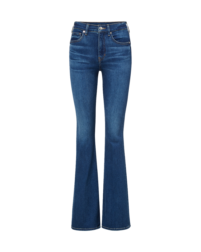 Veronica Beard Beverly Skinny-Flare Jean | Extended Bright Blue