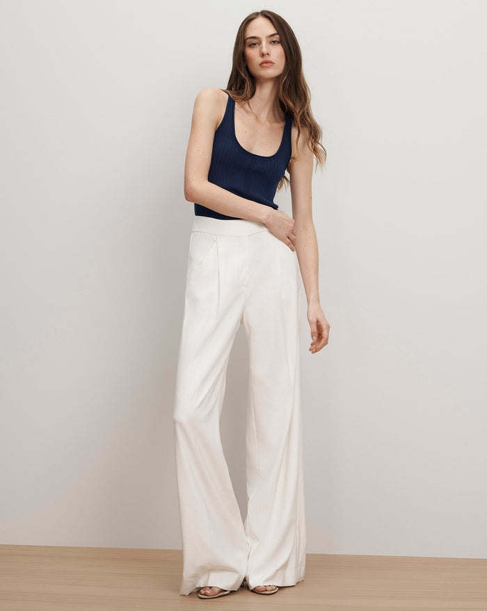 Veronica Beard Birke Merino Wool Tank Top - Navy