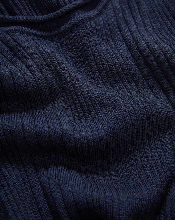 Veronica Beard Navy ribbed knit fabric
