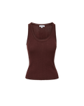 Veronica Beard Burgundy ribbed knit sleeveless scoop neck top.