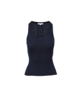 Veronica Beard Navy ribbed knit tank top