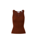 Veronica Beard Brown ribbed knit tank top