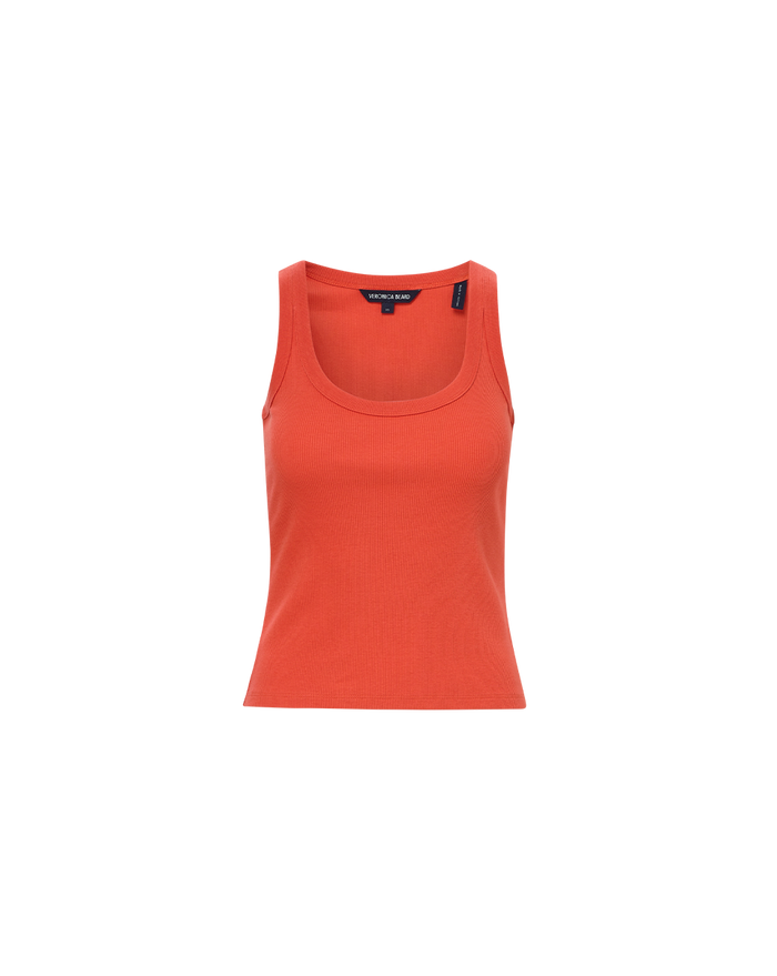 Veronica Beard Birke Scoopneck Tank Top - Persimmon