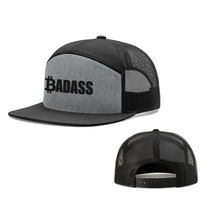 Seven-Panel Trucker Flatbill / Heather and Black / One Size