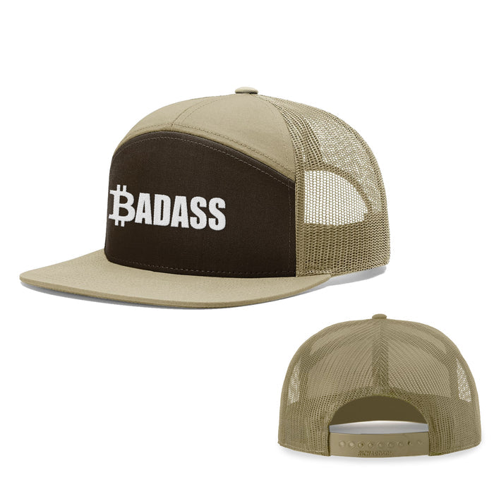 Seven-Panel Trucker Flatbill / Brown and Khaki / One Size