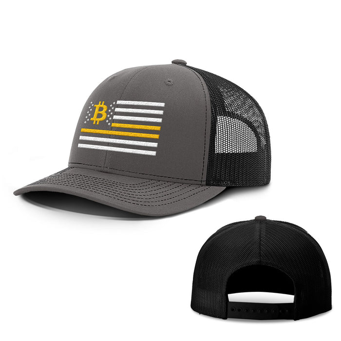 Bitcoin Flag Hats - BustedTees.com