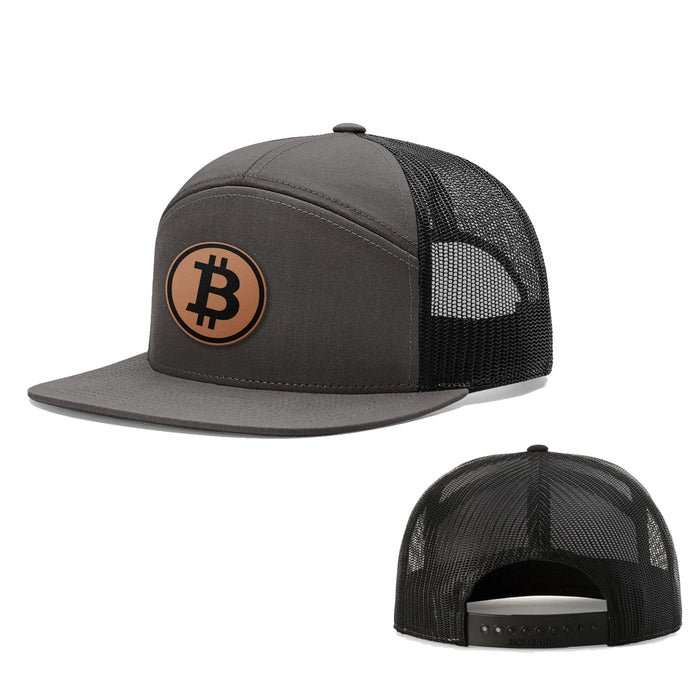 Seven-Panel Trucker Flatbill / Charcoal and Black / One Size