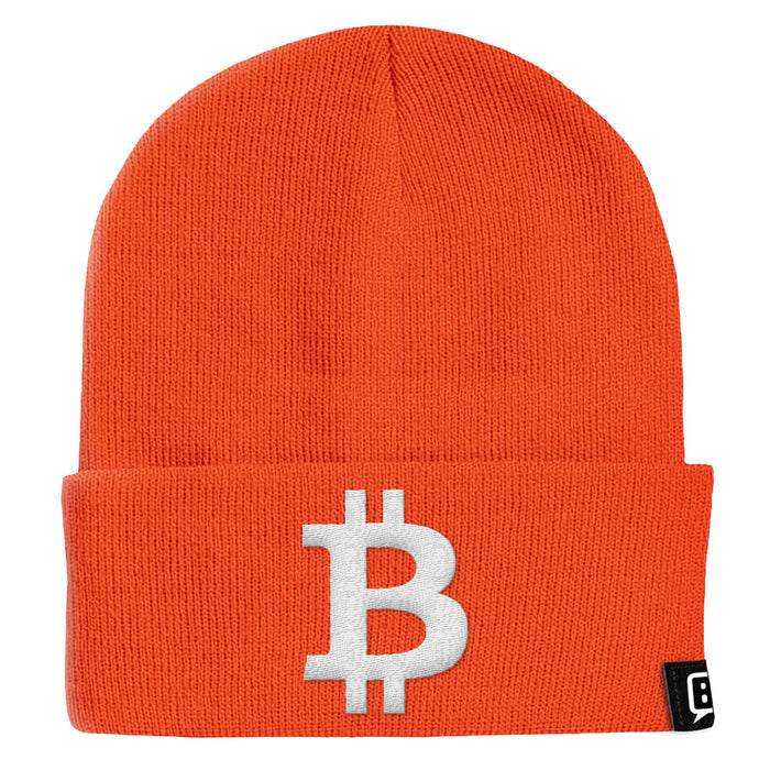 Bitcoin Logo Beanies - BustedTees.com