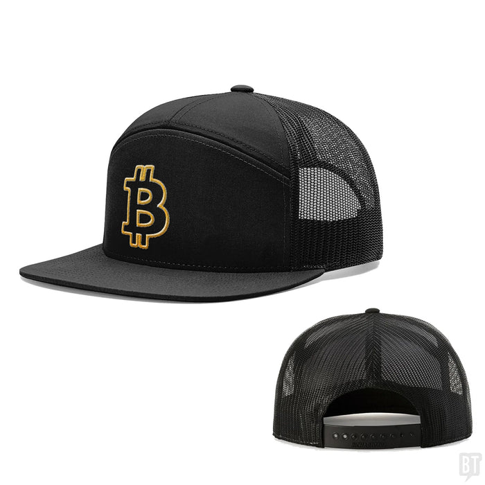 Seven-Panel Trucker Flatbill / Full Black / One Size
