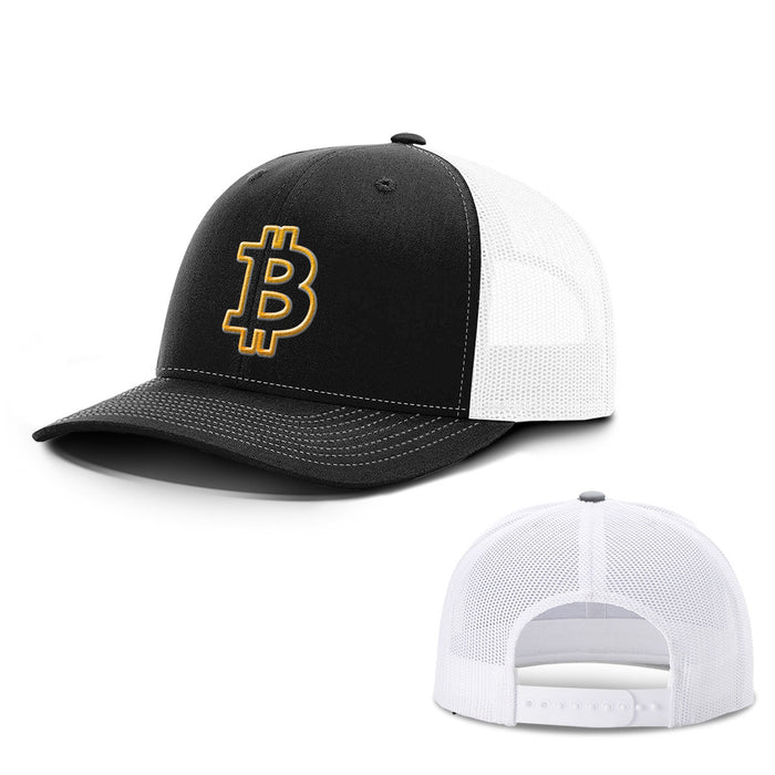 Bitcoin Outline Hats - BustedTees.com