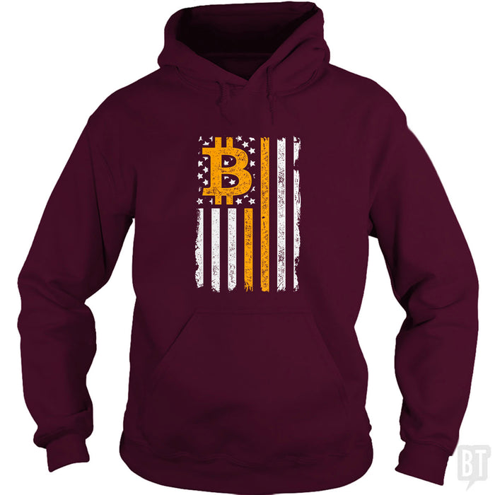 Bitcoin US Flag Hoodie