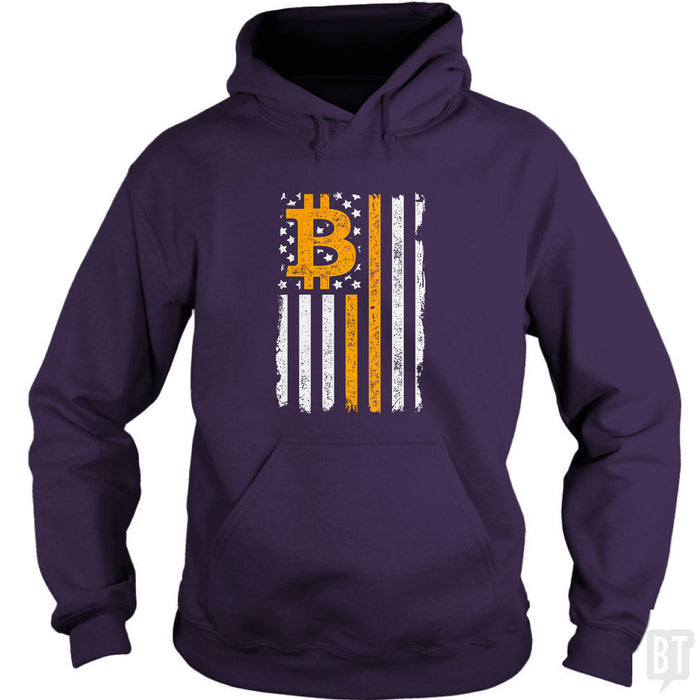 Bitcoin US Flag Hoodie