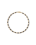 Veronica Beard Black Enamel and Crystal Barrel Necklace Black