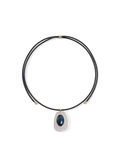 Black Leather Pendant Necklace