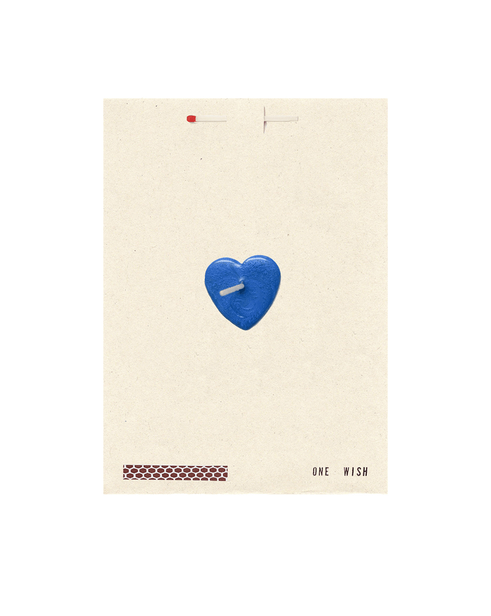 Veronica Beard Blue Heart Wish Card Blue