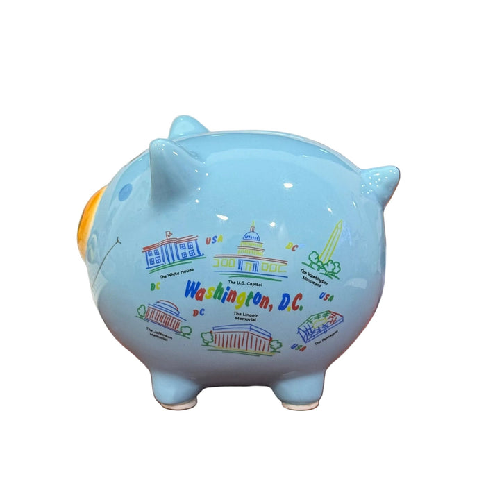 Blue Washington DC Piggy Bank