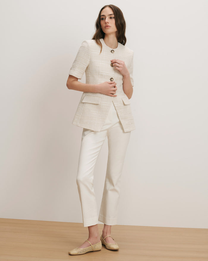 Veronica Beard Bodie Tweed Jacket - Ecru