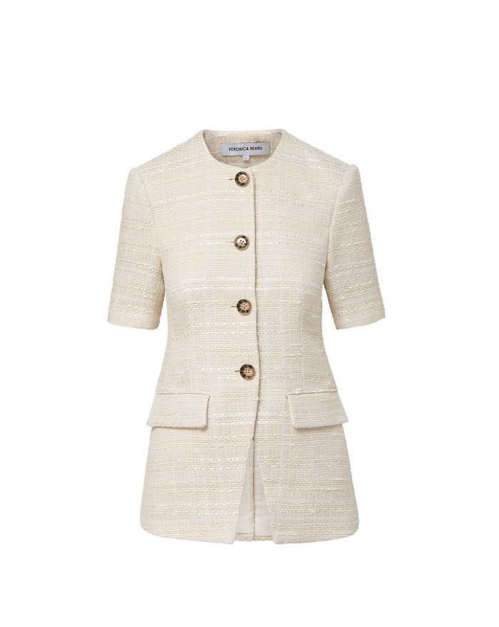 Veronica Beard Bodie Tweed Jacket - Ecru